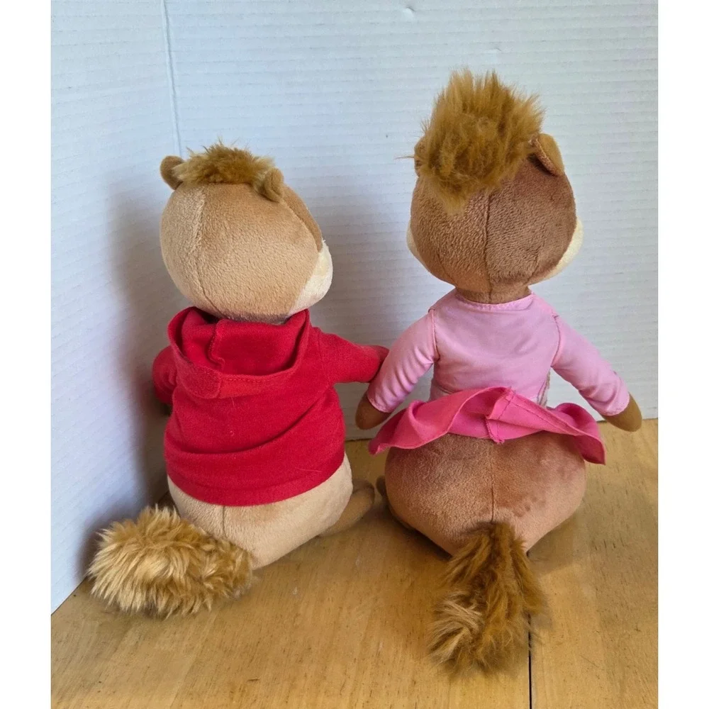 Ty Lot of 2 Alvin and Brittany Plush Stuffed Animal Toy Chipmunks 2010  10 inch